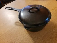 A Vintage BSR Cast Iron Stew Pan With Lid, 2 QT Sauce Pot 