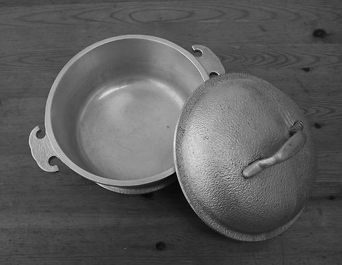 Vintage 1940s 1950s Aluminum Strainer Pan Small Made in Italy