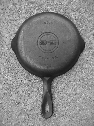1920s Griswold # 3 Cast Iron Skillet 709, Large Block Logo